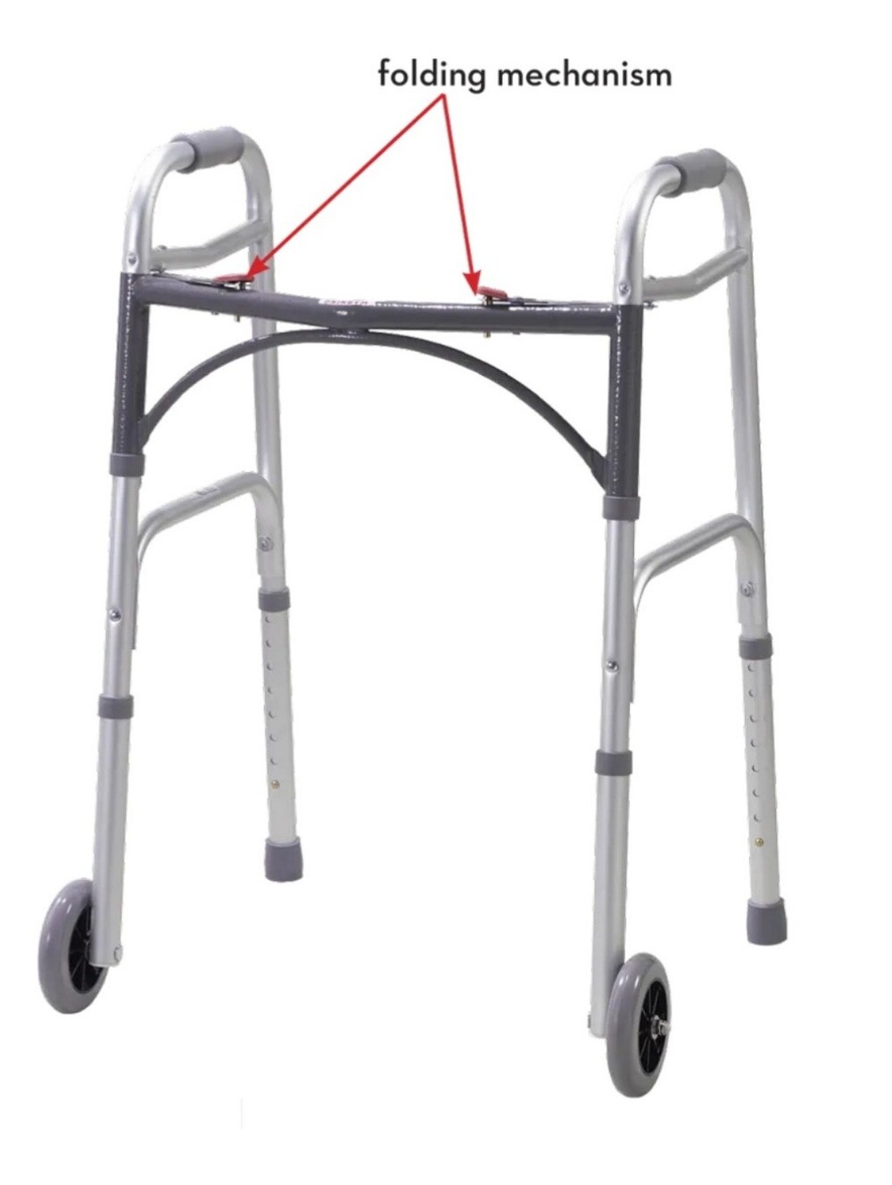 Adjustable Two-Wheel Folding Walker